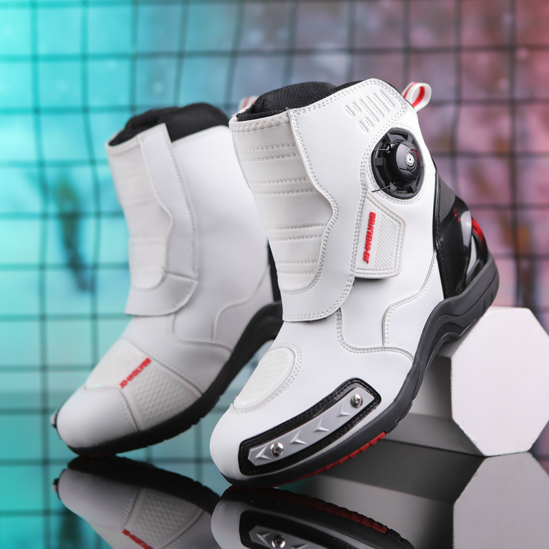 Motorcycle Boots Waterproof Riding - Botas de Motociclista Pretas de Couro