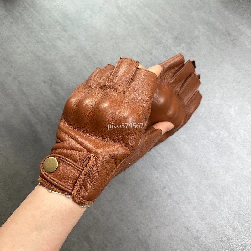 Motorcycle Gloves Leather Knuckle - Luvas de Motocicleta em Couro Genuíno