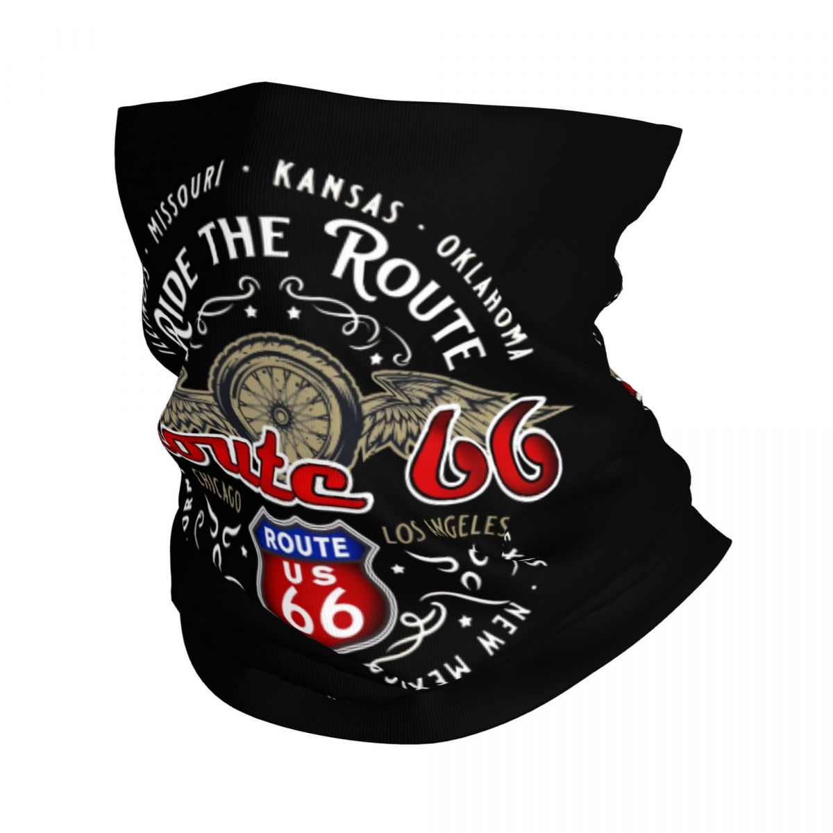 Motorcycle Neck Gaiter Balaclava - Personalizado passeio na rota 66 bandana