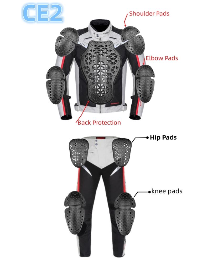 Motorcycle Back Protector Ce Level 2 - Conjunto de 4/5/9 peças de proteção