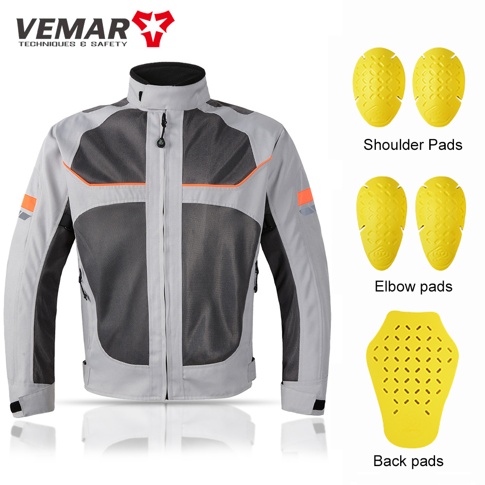 Motorcycle Mesh Jacket Summer Breathable - Jaqueta de motociclista Vemar para homem,