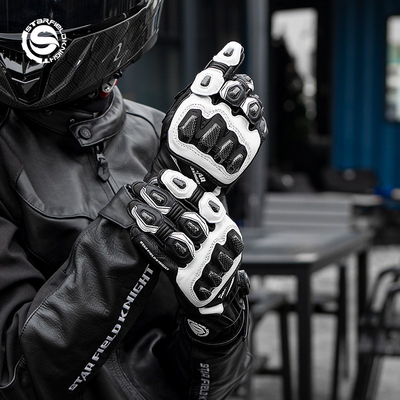 Motorcycle Gloves Leather Knuckle - Luvas de Motocicleta STAR FIELD KNIGHT