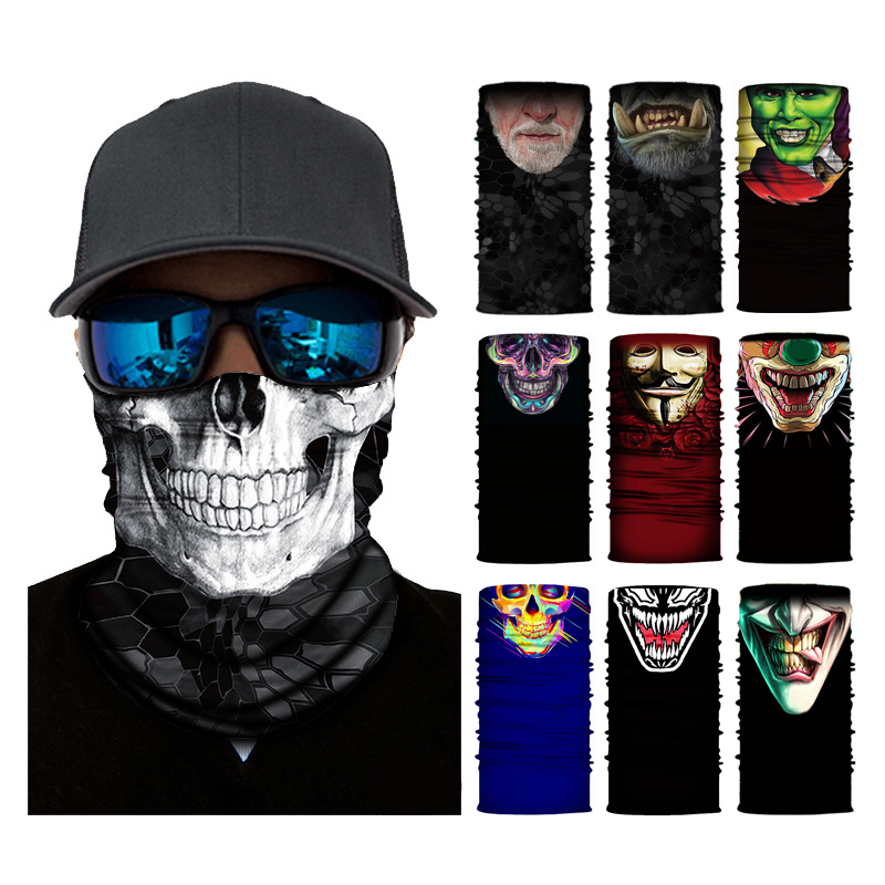 Motorcycle Neck Gaiter Balaclava - Balaclava 3D Caveira Esqueleto Sem Costura,