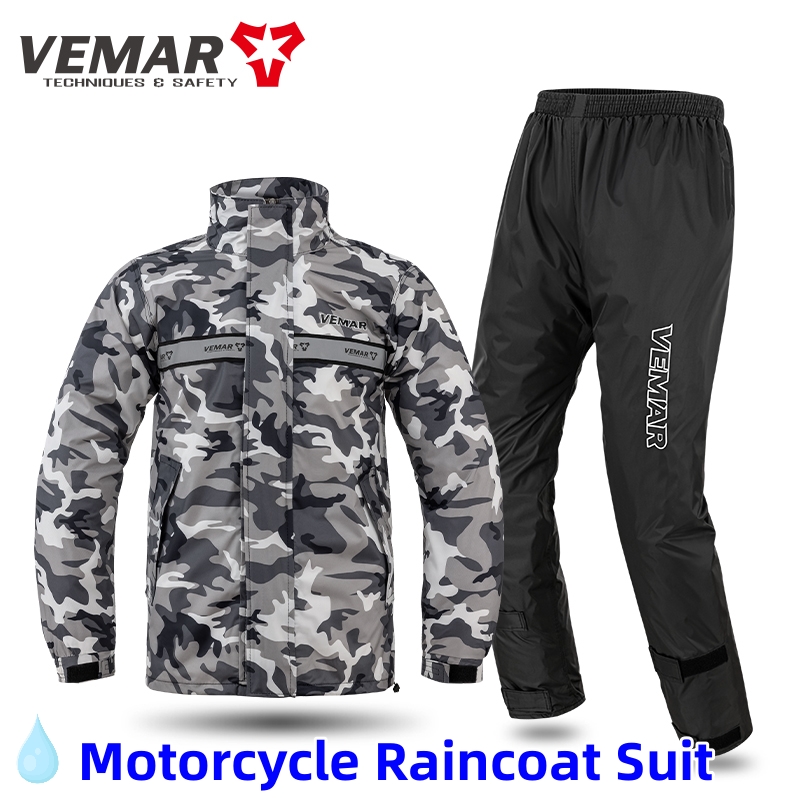 Motorcycle Rain Suit 2 Piece - Conjunto de Chuva Refletivo Impermeável para