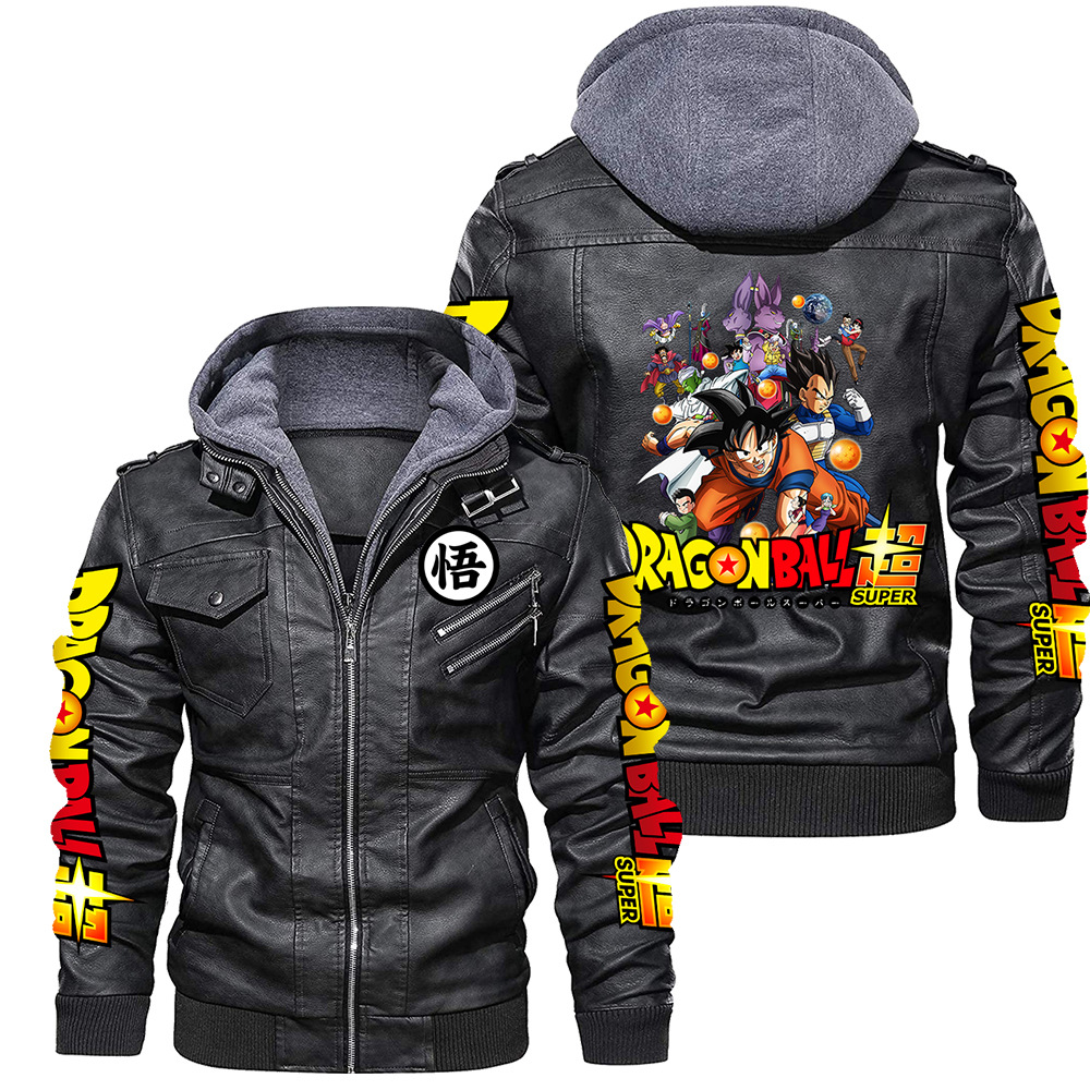 Leather Motorcycle Jacket Biker - Nova Jaqueta de Couro com Capuz