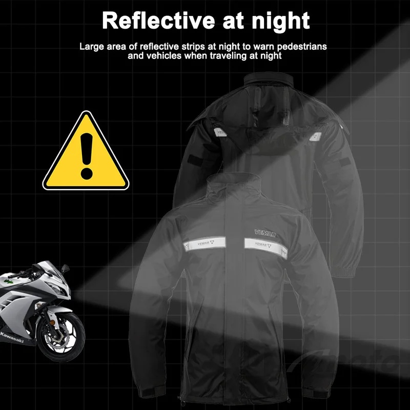 Conjunto de capa de chuva para - Motorcycle Riding Jacket Waterproof avaliação e preço