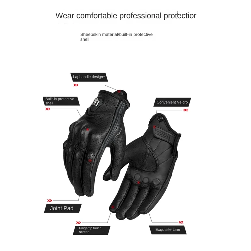 Luvas de motociclismo off-road - Motorcycle Gloves Leather Knuckle avaliação e preço