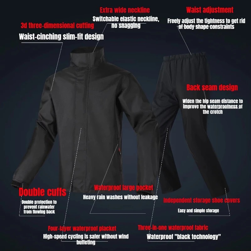 Novo Conjunto de Chuva para Mo - Motorcycle Rain Suit 2 Piece avaliação e preço