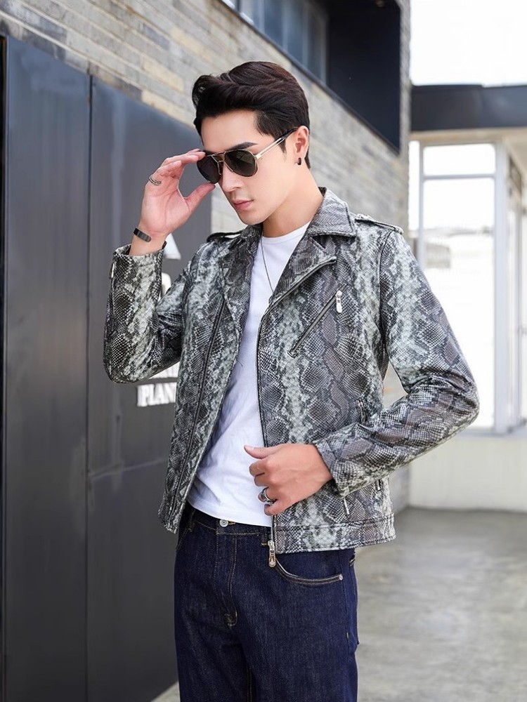 Jaqueta de couro genuíno dos h - Leather Motorcycle Jacket Biker avaliação e preço