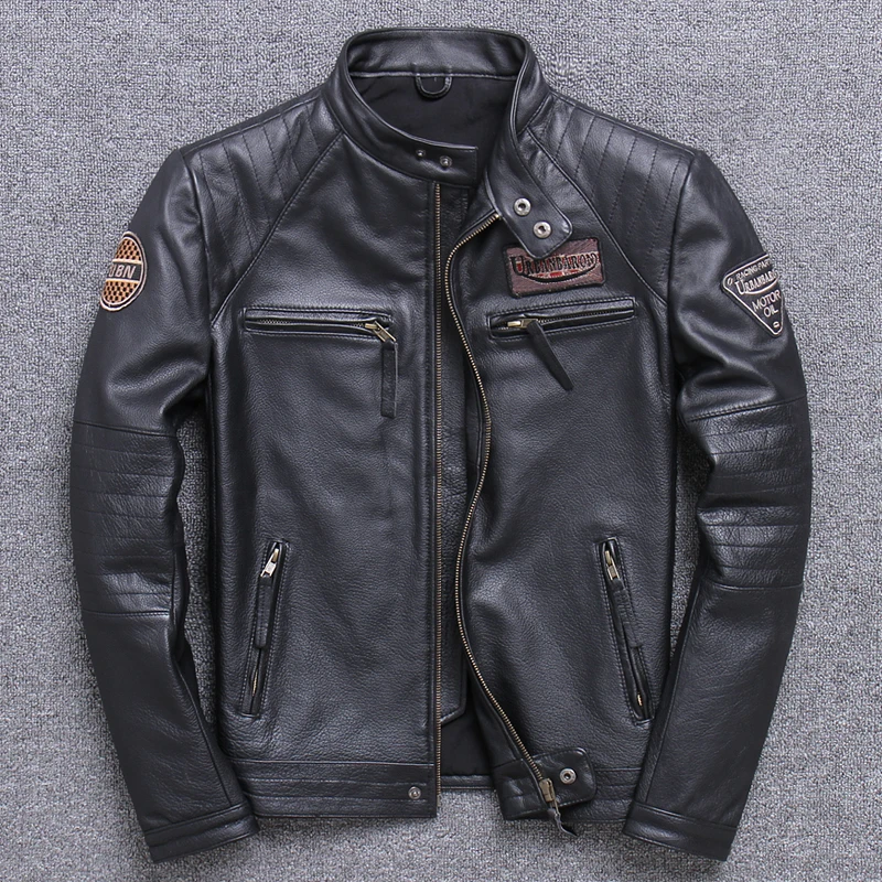Jaqueta de motociclista de cou - Leather Motorcycle Jacket Biker avaliação e preço