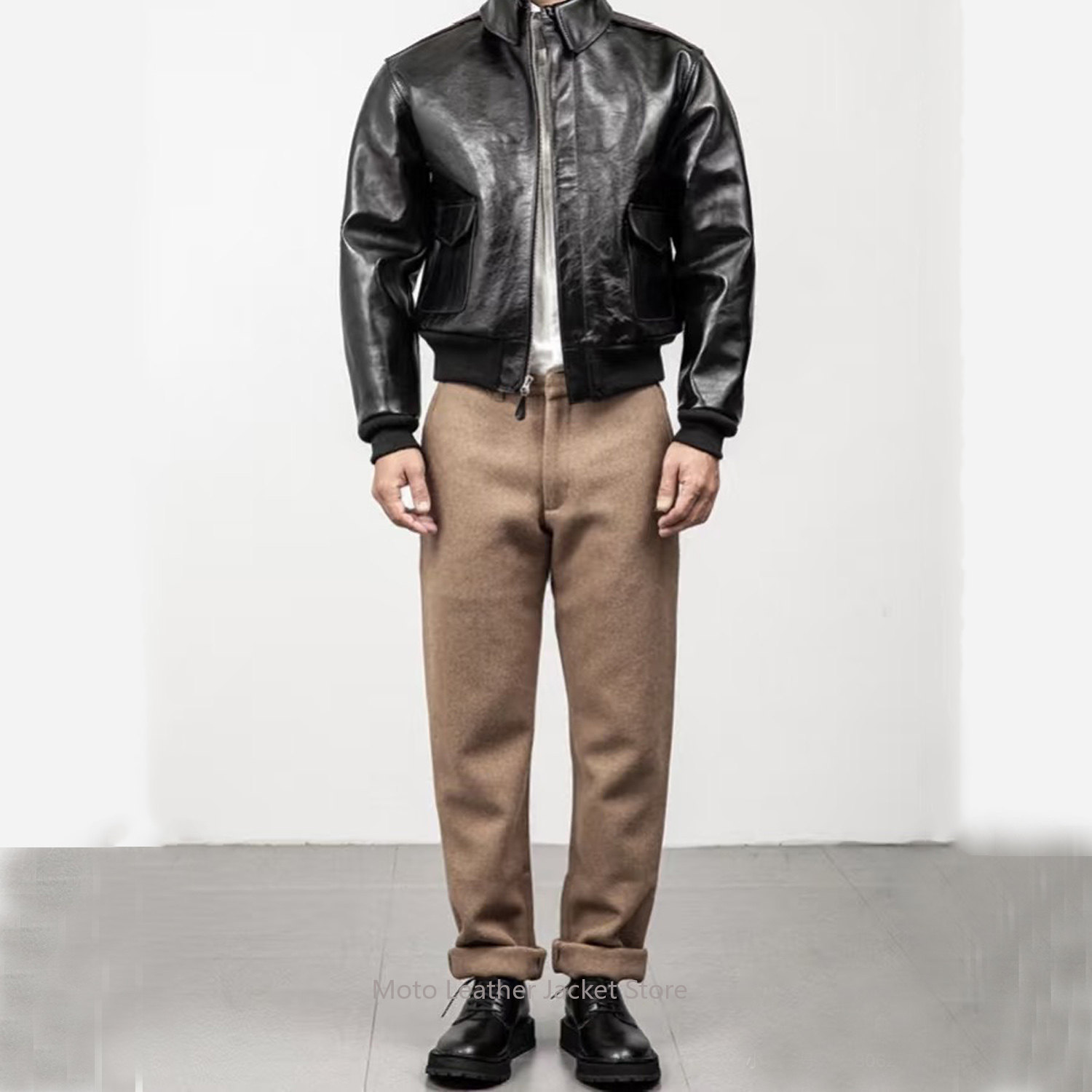 Jaqueta de Voo Vintage A2 Masc - Leather Motorcycle Jacket Biker avaliação e preço