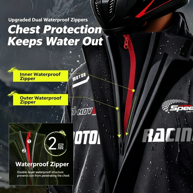 Fato de chuva para motociclist - Motorcycle Riding Jacket Waterproof avaliação e preço