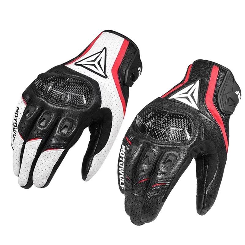 Luvas de Couro Genuíno para Mo - Motorcycle Gloves Leather Knuckle avaliação e preço