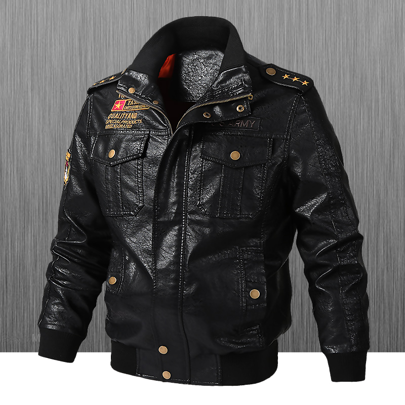 Jaqueta de Couro Slim Fit para - Leather Motorcycle Jacket Biker avaliação e preço