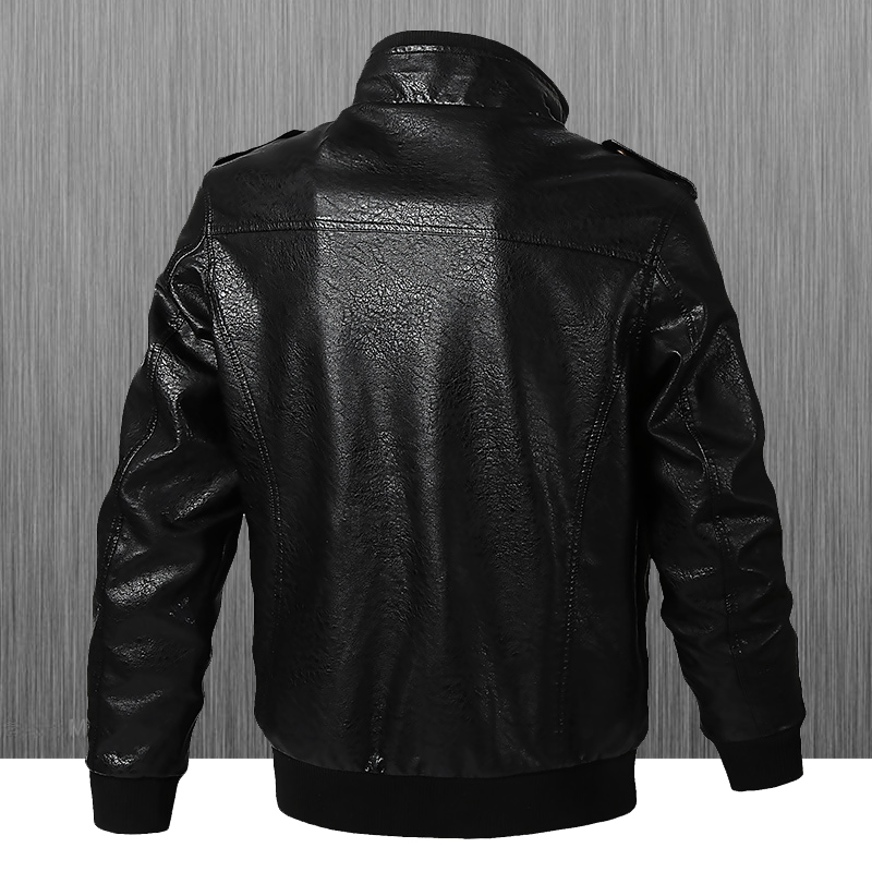 Jaqueta de Couro Slim Fit para - Leather Motorcycle Jacket Biker avaliação e preço
