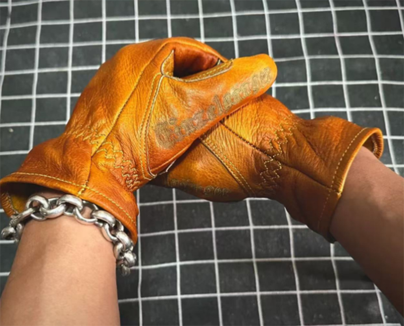 Feito à mão de couro genuíno r - Motorcycle Gloves Leather Knuckle avaliação e preço