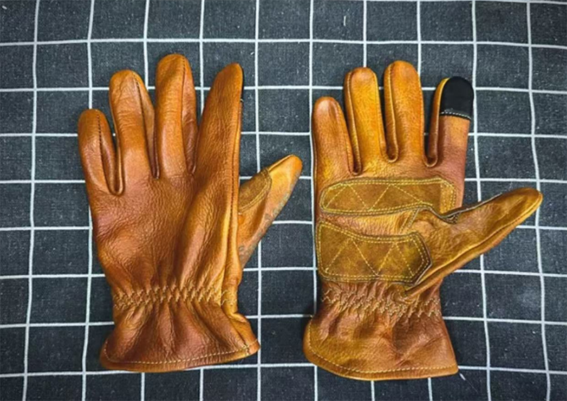 Feito à mão de couro genuíno r - Motorcycle Gloves Leather Knuckle avaliação e preço