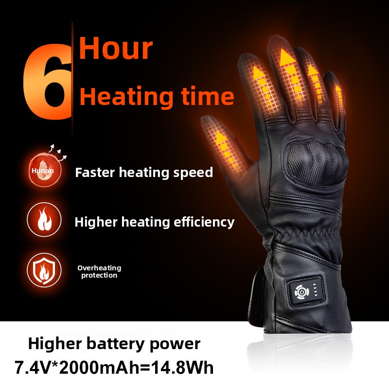 Luvas de Couro Aquecidas 7.4V  - Motorcycle Gloves Leather Knuckle avaliação e preço