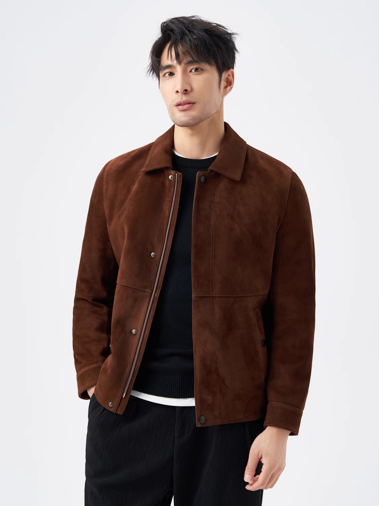 Jaqueta de couro de camurça re - Leather Motorcycle Jacket Biker avaliação e preço