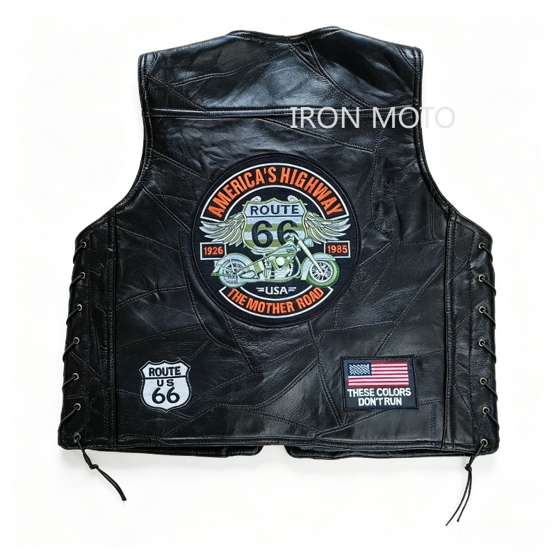 Colete de couro grande para mo - Leather Motorcycle Jacket Biker avaliação e preço