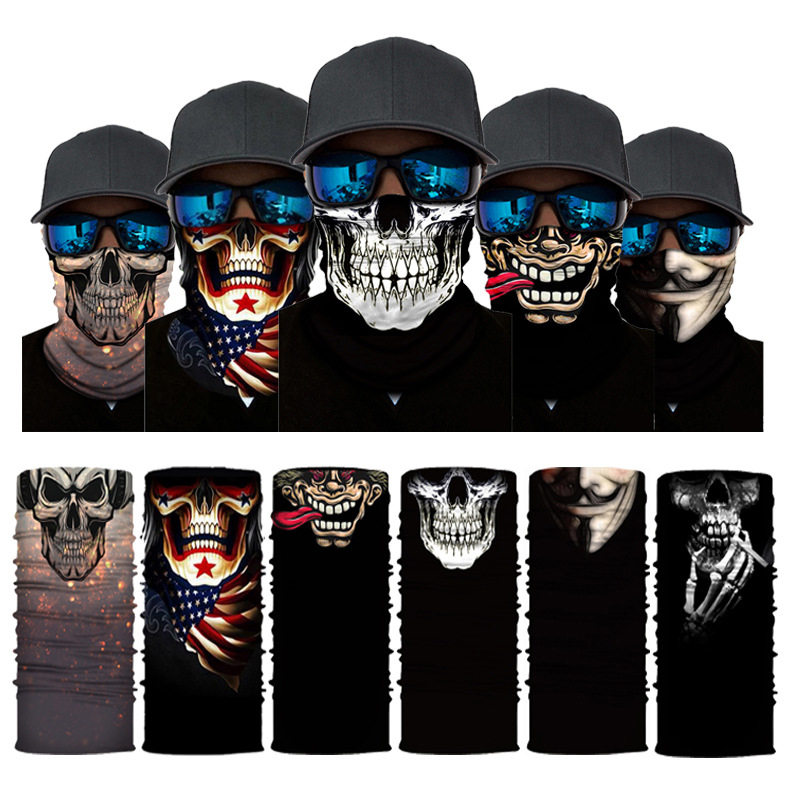Balaclava 3D Caveira Esqueleto - Motorcycle Neck Gaiter Balaclava avaliação e preço