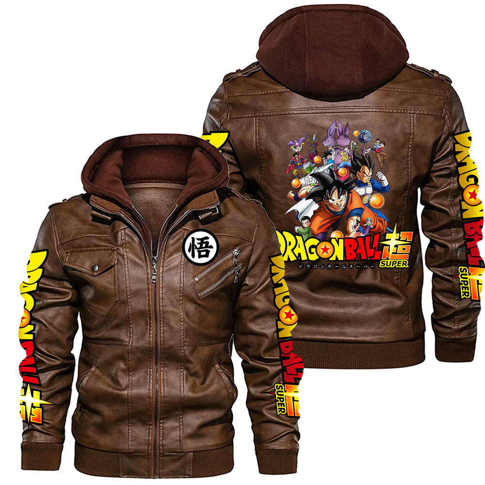 Nova Jaqueta de Couro com Capu - Leather Motorcycle Jacket Biker avaliação e preço