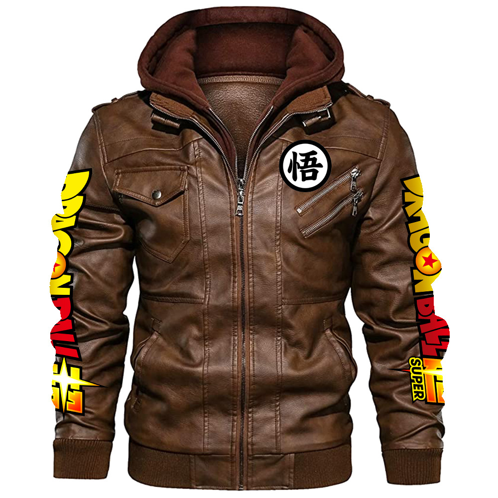 Nova Jaqueta de Couro com Capu - Leather Motorcycle Jacket Biker avaliação e preço