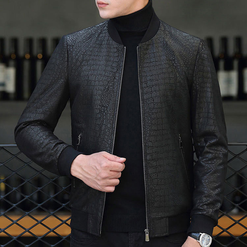 Primavera/inverno jaqueta de c - Leather Motorcycle Jacket Biker avaliação e preço